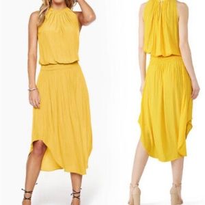 Ramy Brook Bright Yellow Blouson Midi-dress